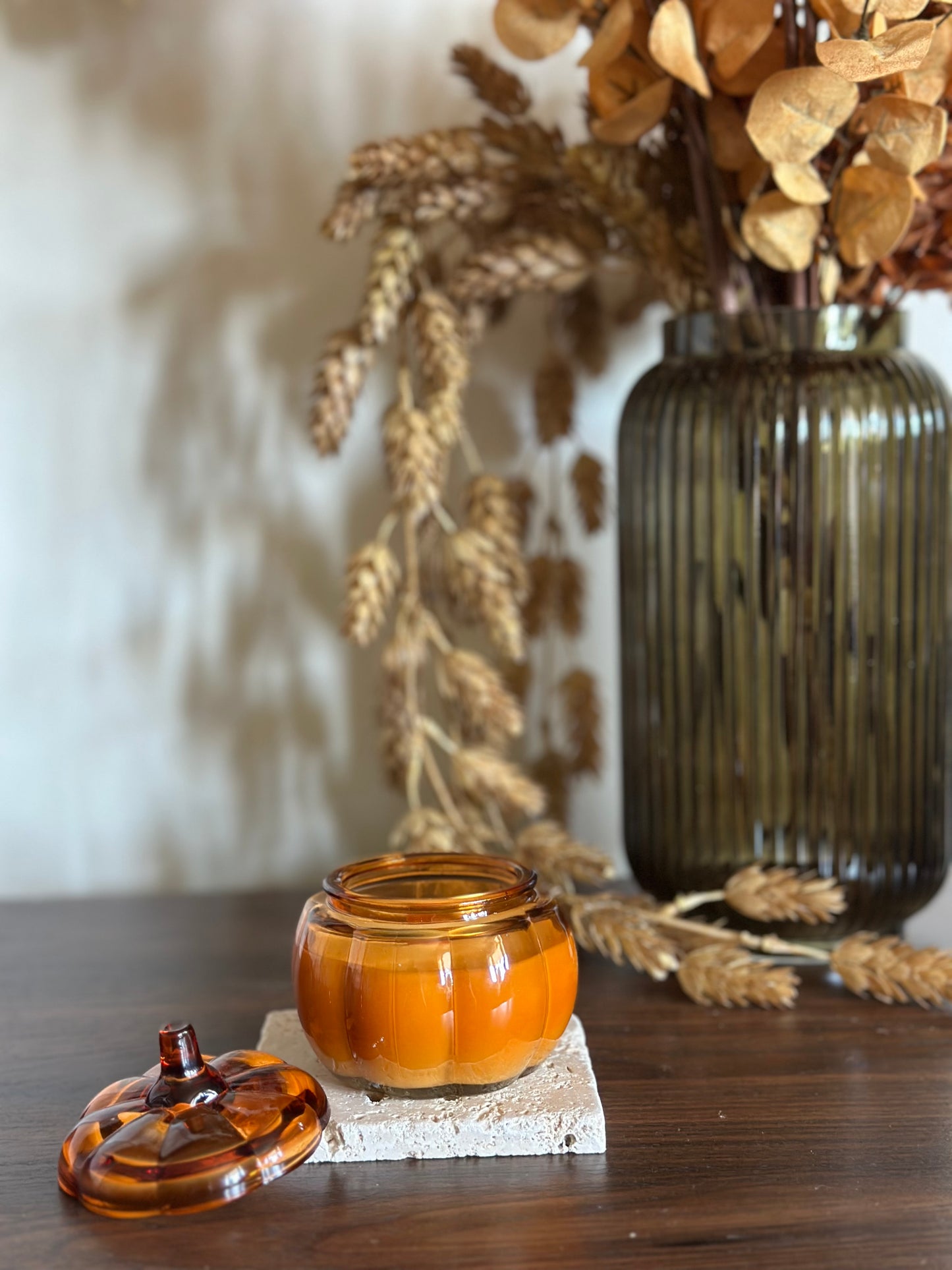 Mini Amber Glass Pumpkin