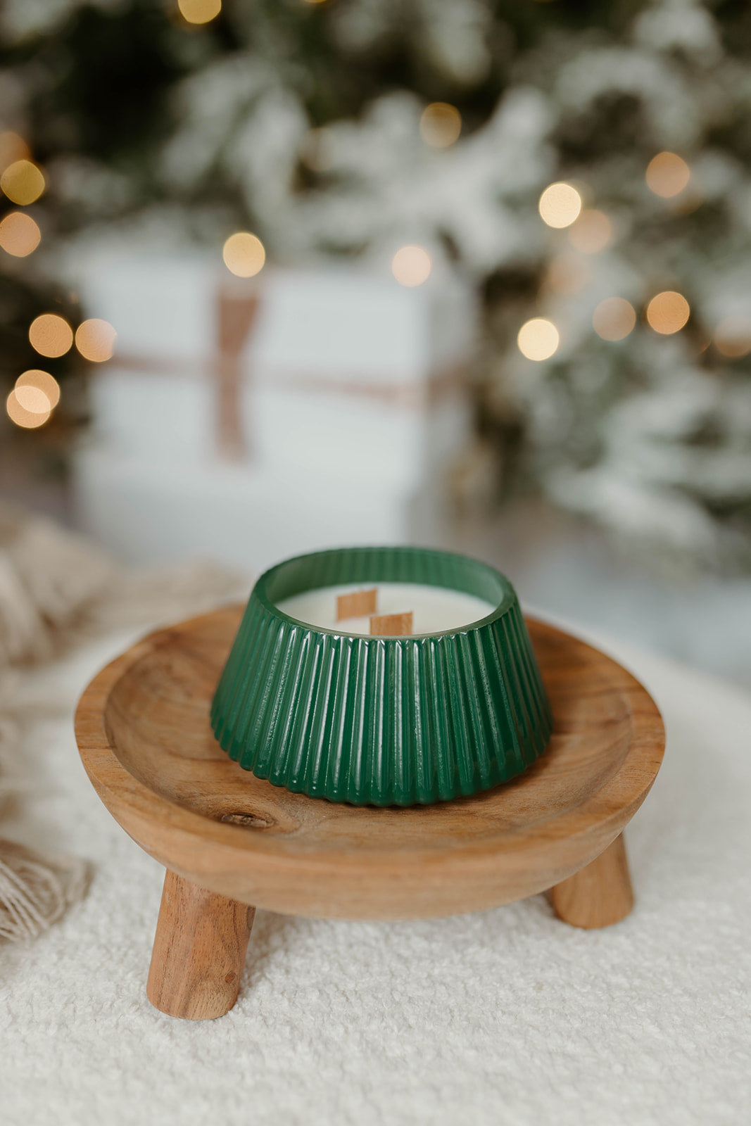 Green Christmas Tree Candle