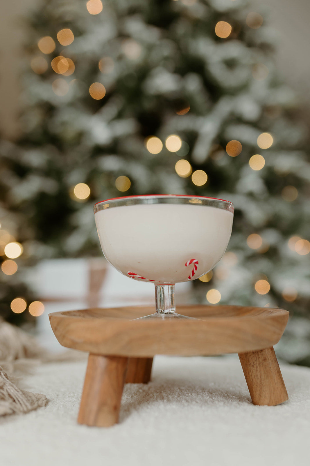 Red Candy Cane Pedestal Dish