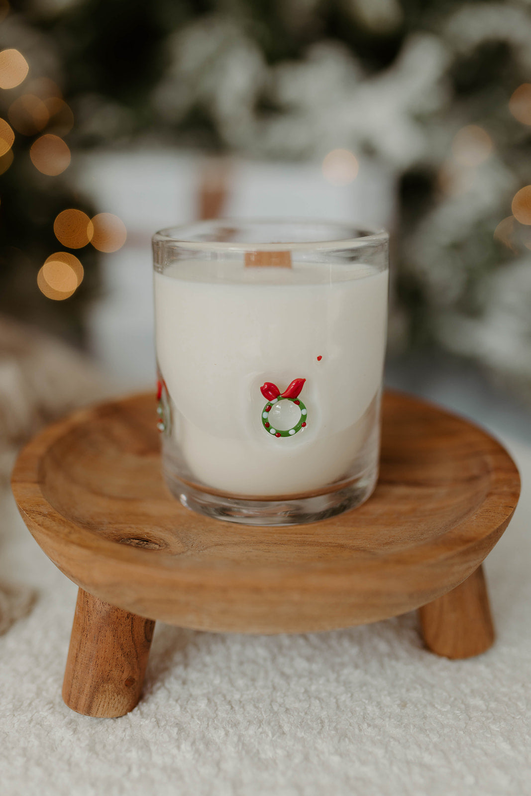 Clear Glass Wreath Candle