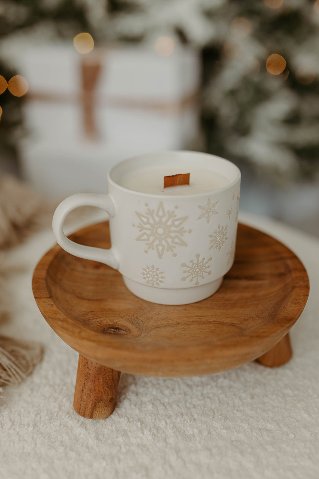 White Embossed Snowflake Mug