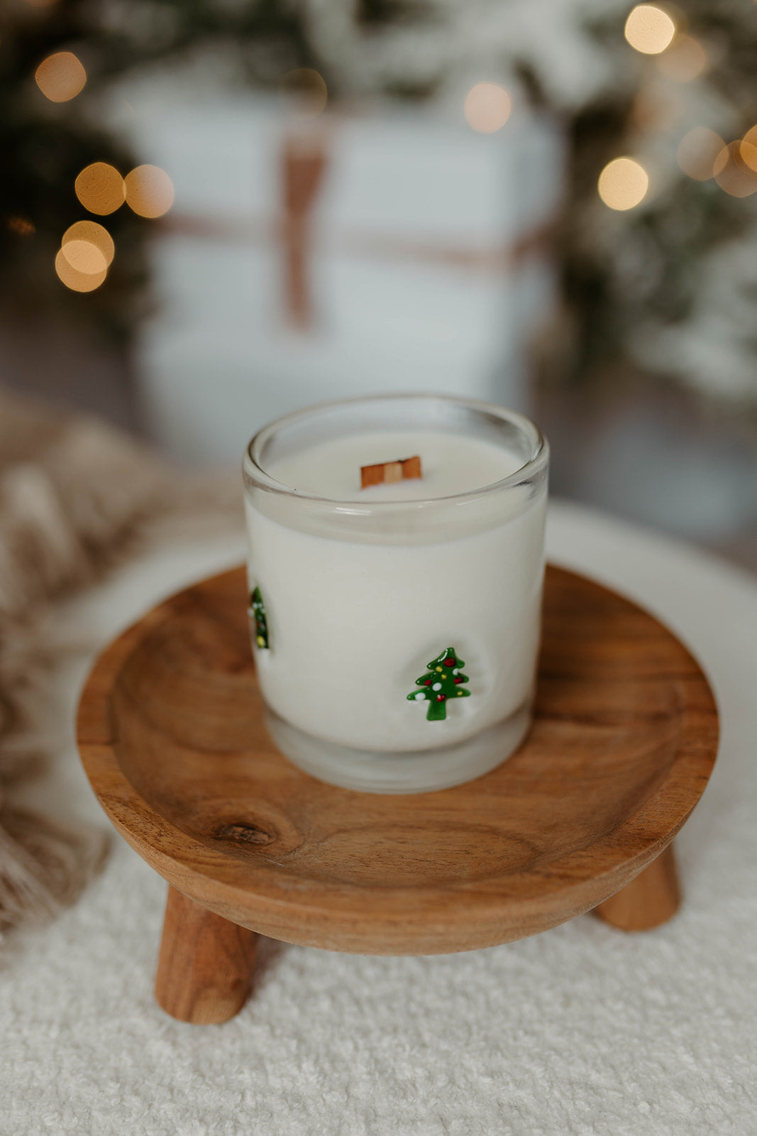 Clear Glass Christmas Tree Candle