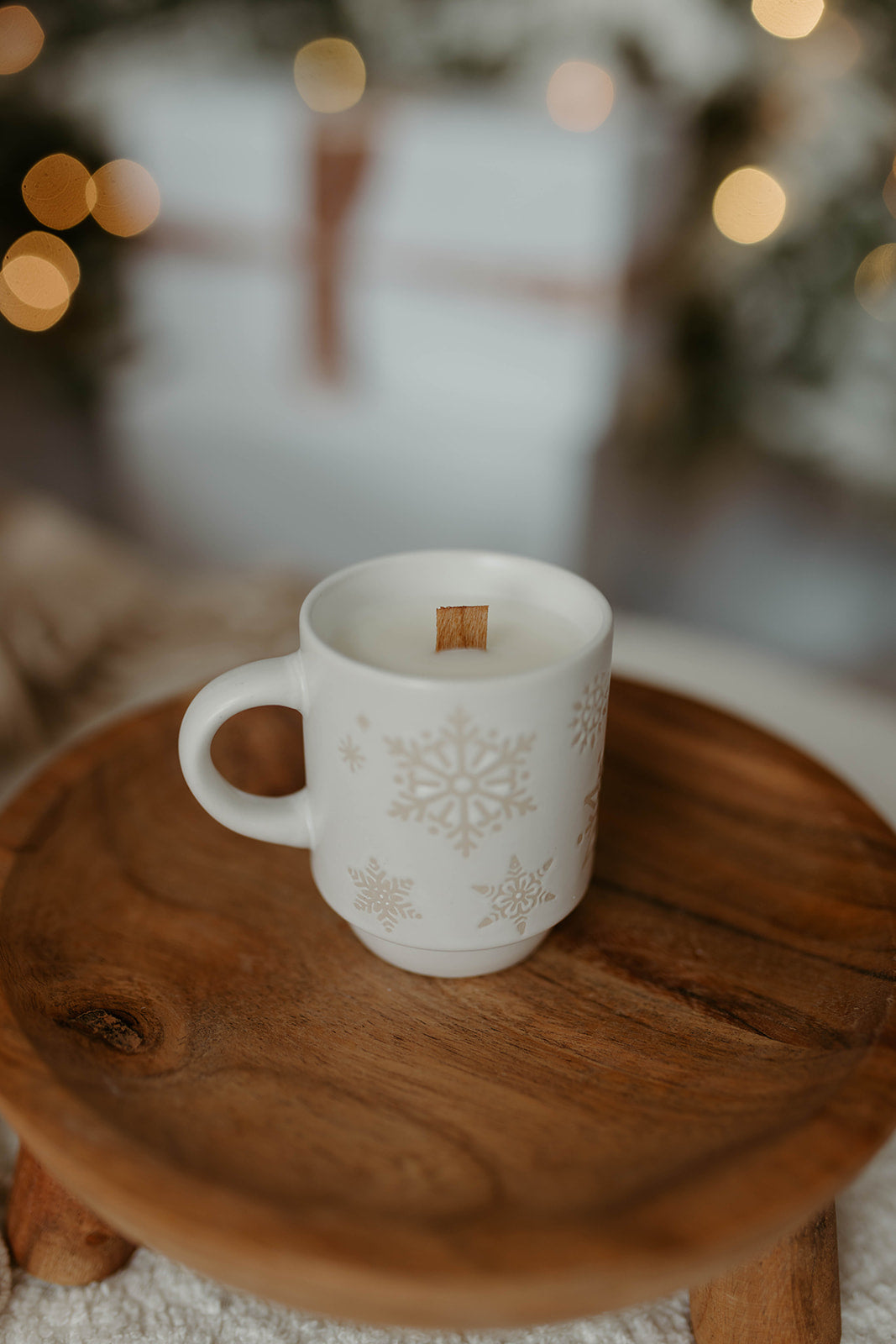 White Embossed Snowflake Espresso Mug