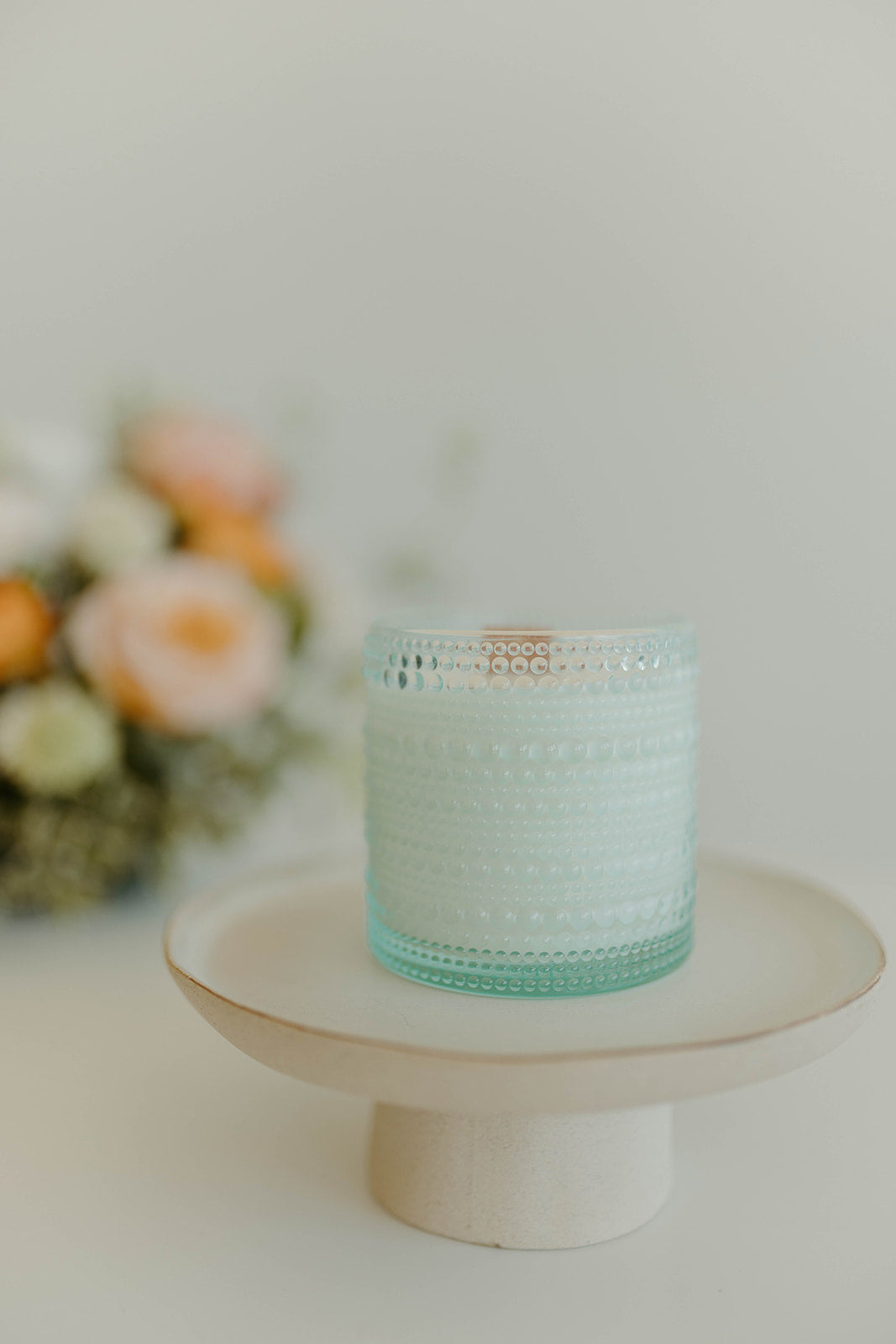 Aqua Beaded Glass
