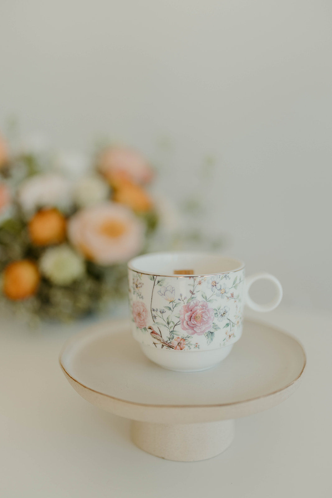Pink Floral Tea Cup