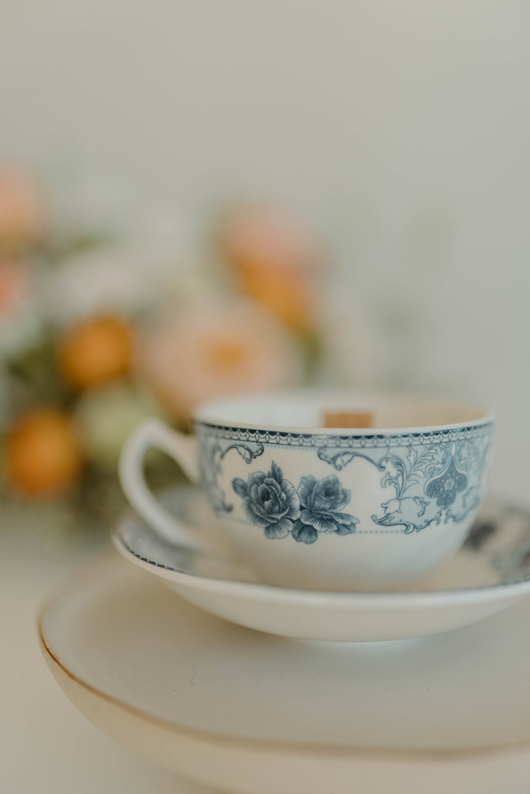 Blue Floral Tea Cup