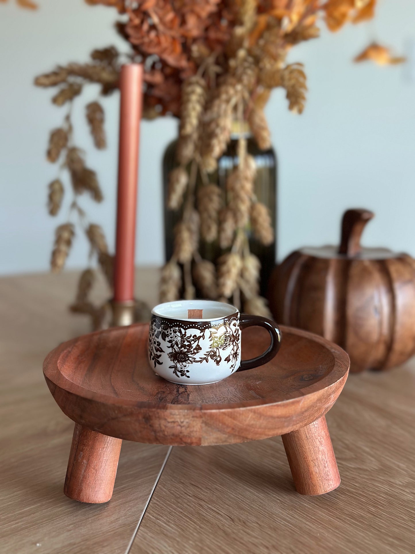 Espresso Vintage Floral Espresso Mug Candle