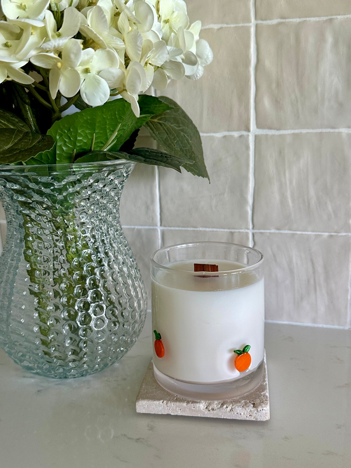 Orange Glass 13oz Candle