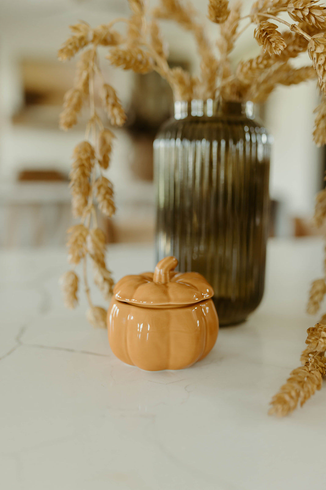 Amber Pumpkin Candle With Lid