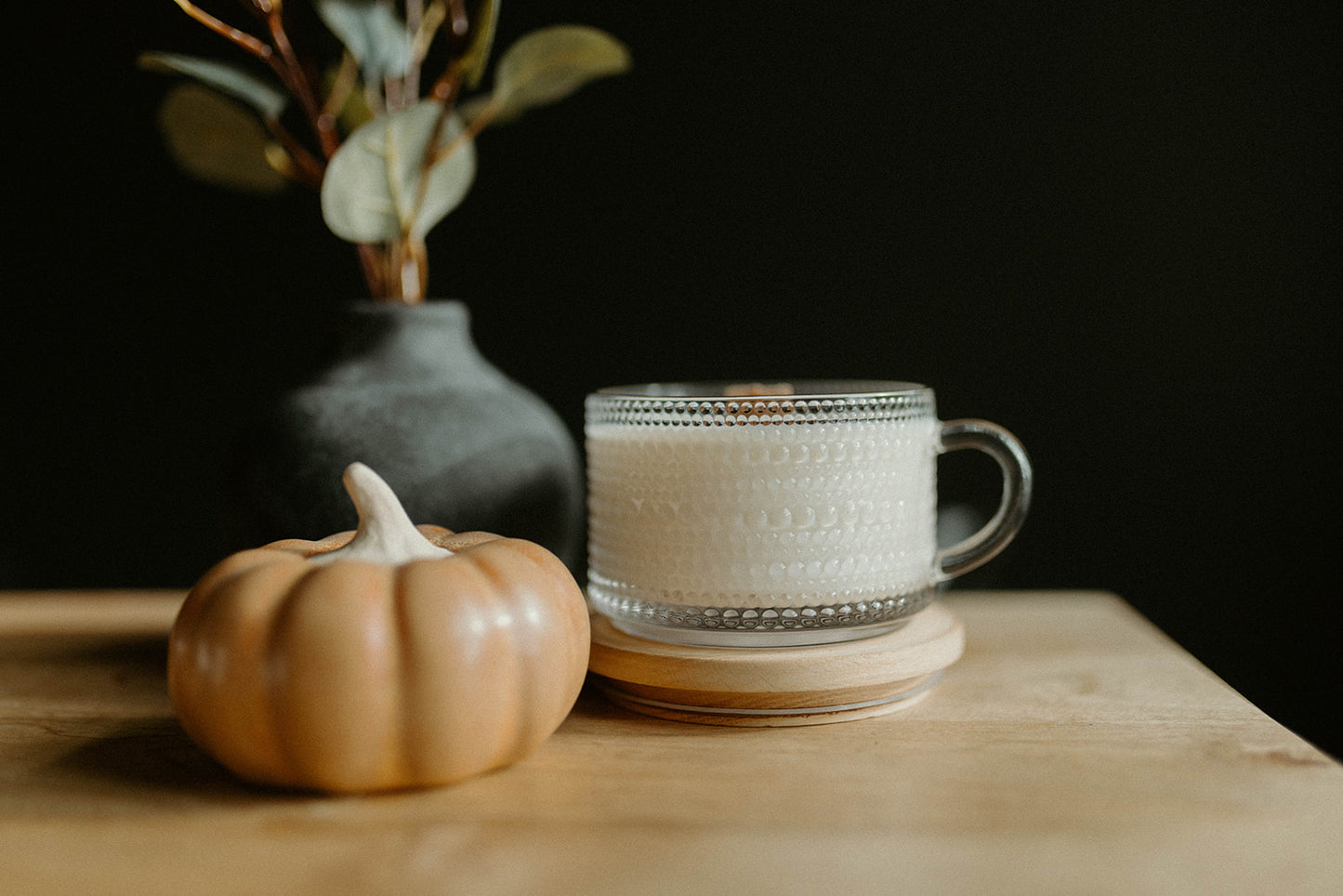 Gold Rim Beaded Glass Mug