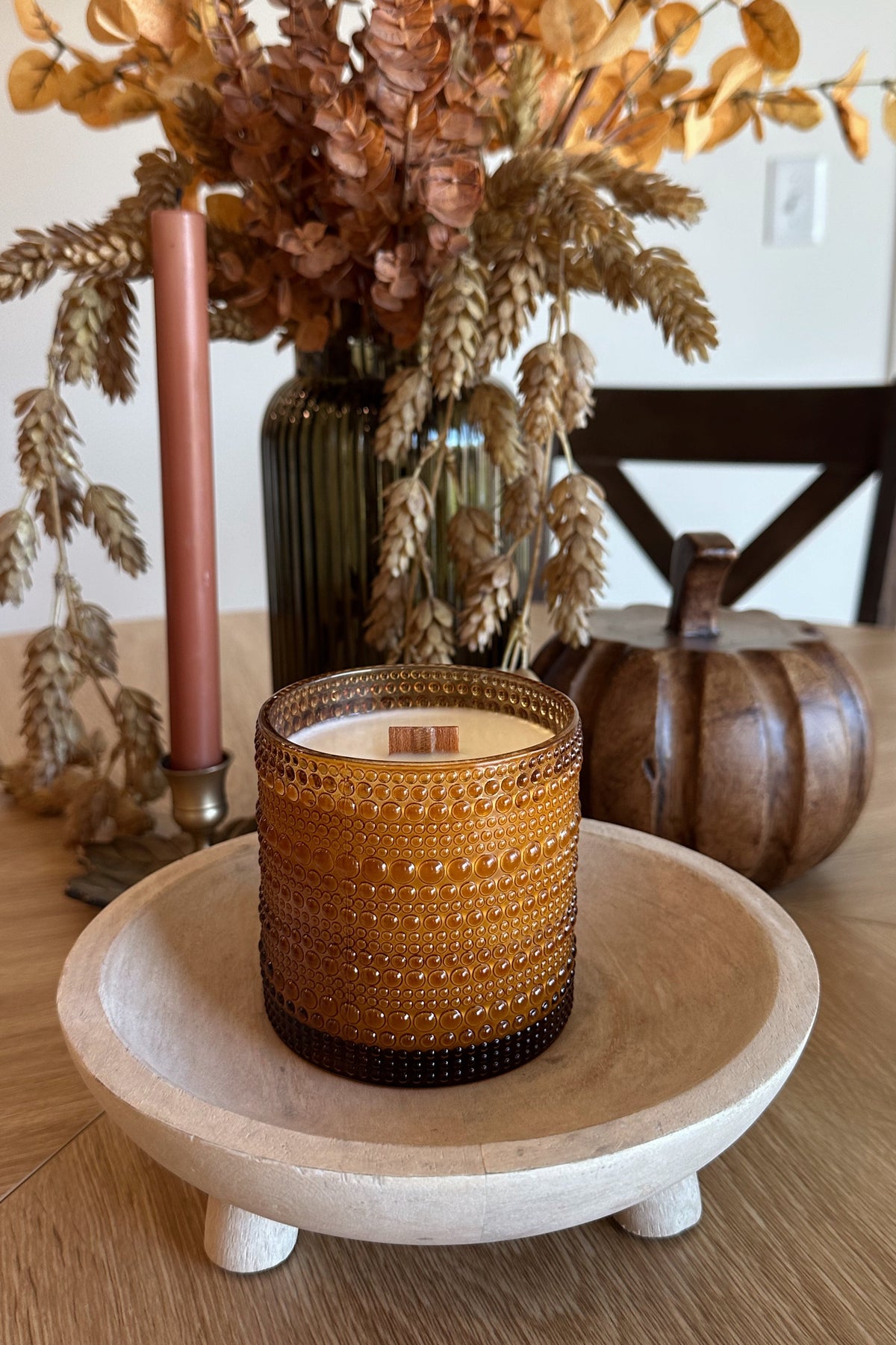 Amber Bubble Glass Candle