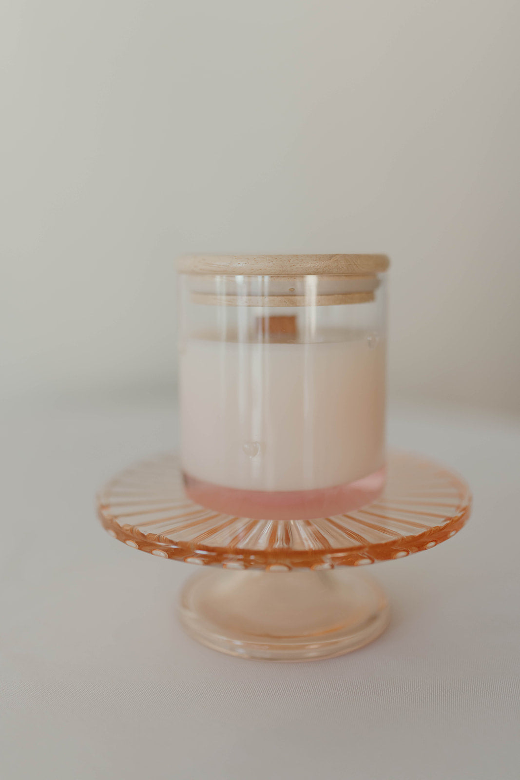 Light Pink Ombre Heart Candle with Lid