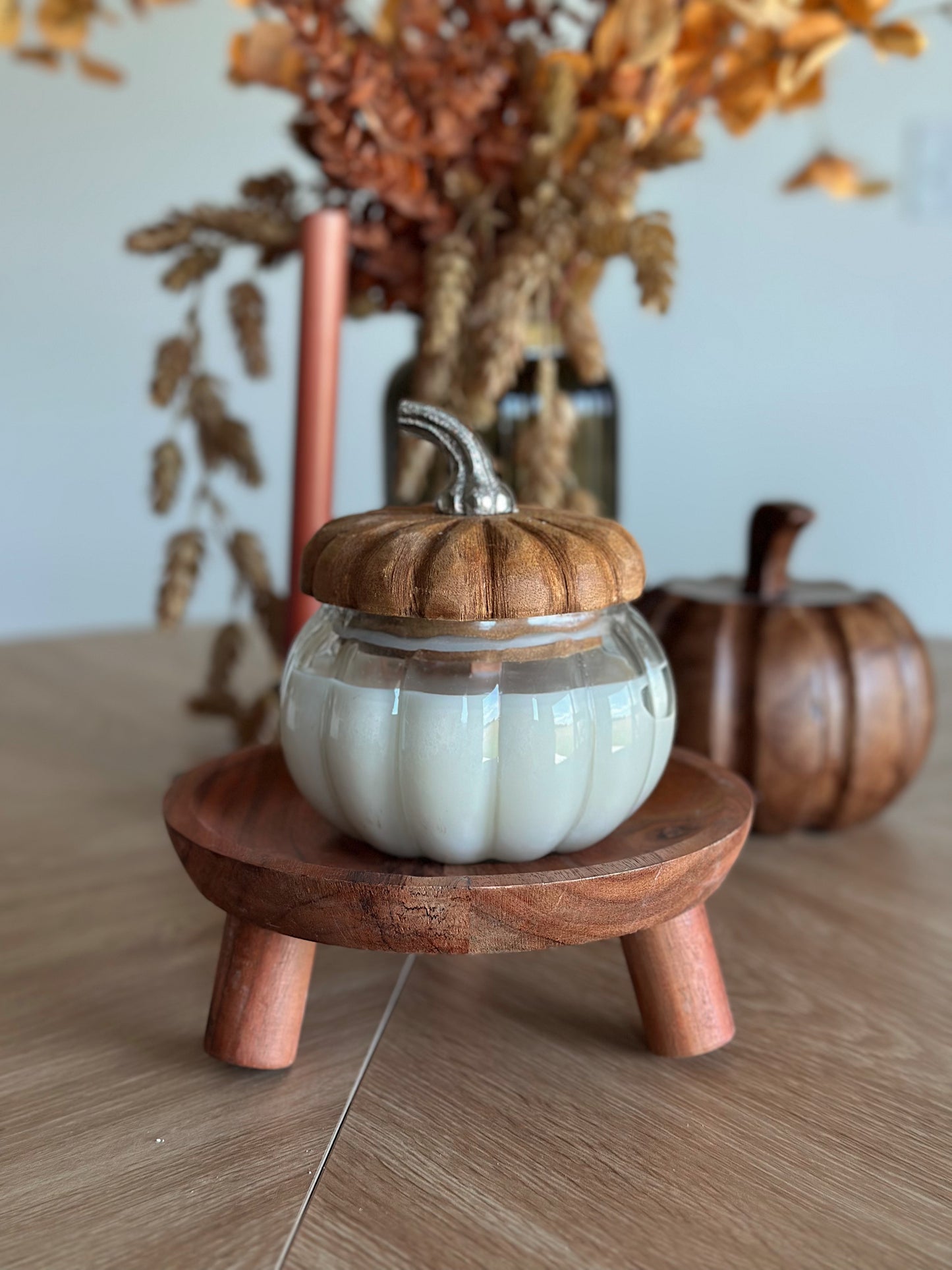 Chic Glass Pumpkin Candle