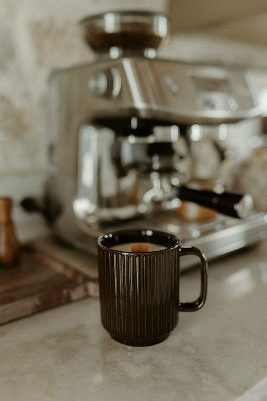 Espresso Ribbed Coffee Mug