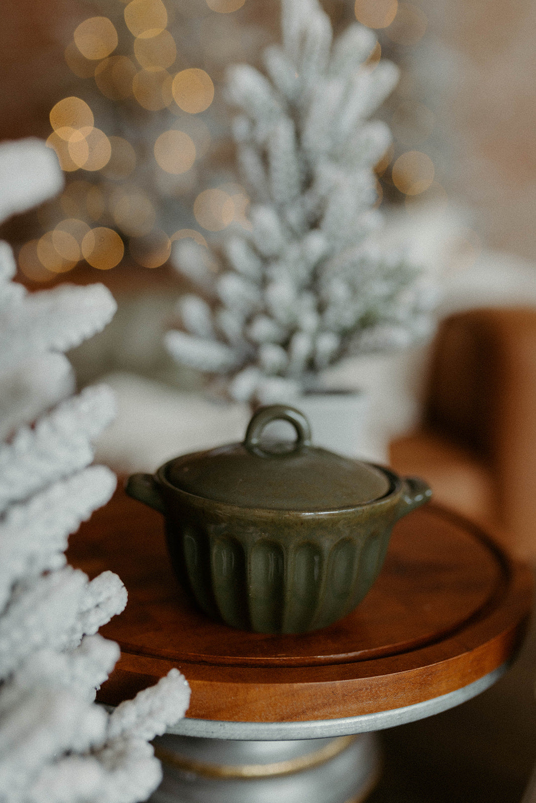 Scalloped Deep Green Dish