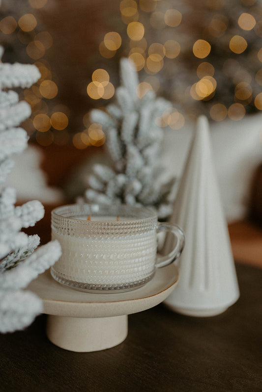 Clear Beaded Glass Mug