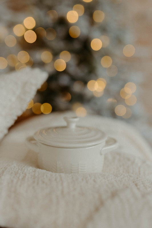 White Embossed Tree Ramekin