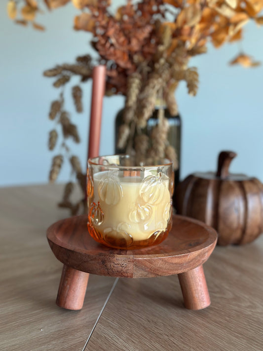 Amber Pumpkin Embossed Candle