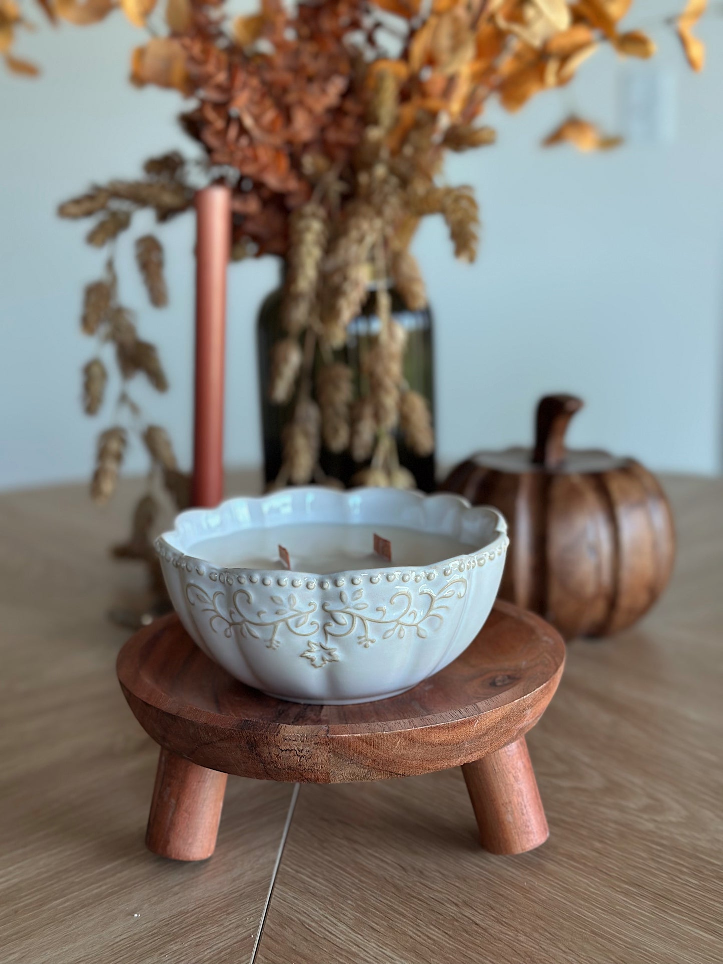 White Autumn Bowl
