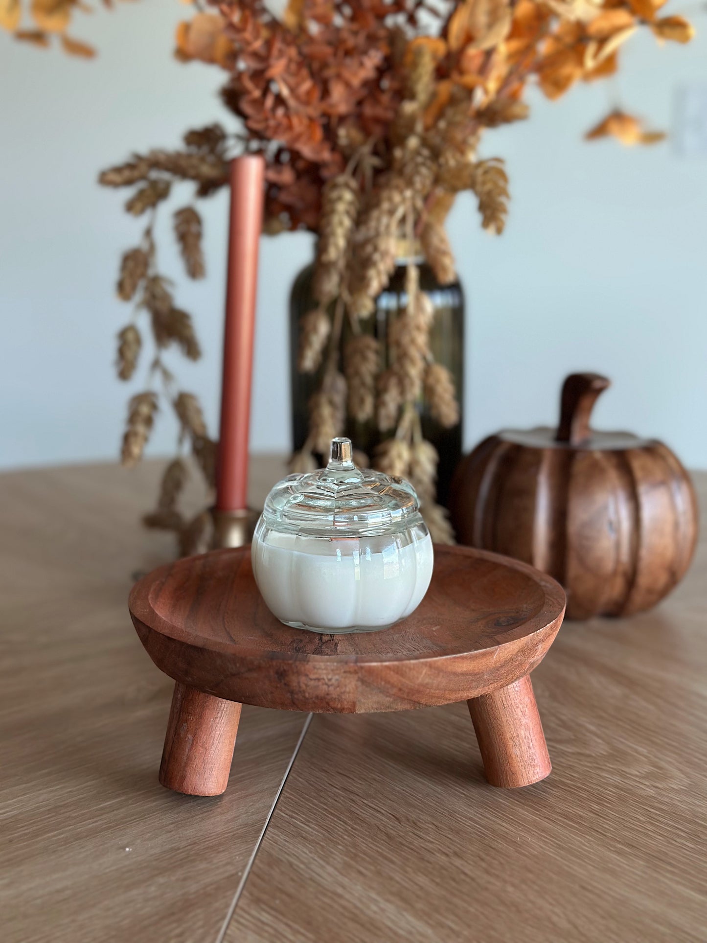 Mini Clear Glass Pumpkin Candle