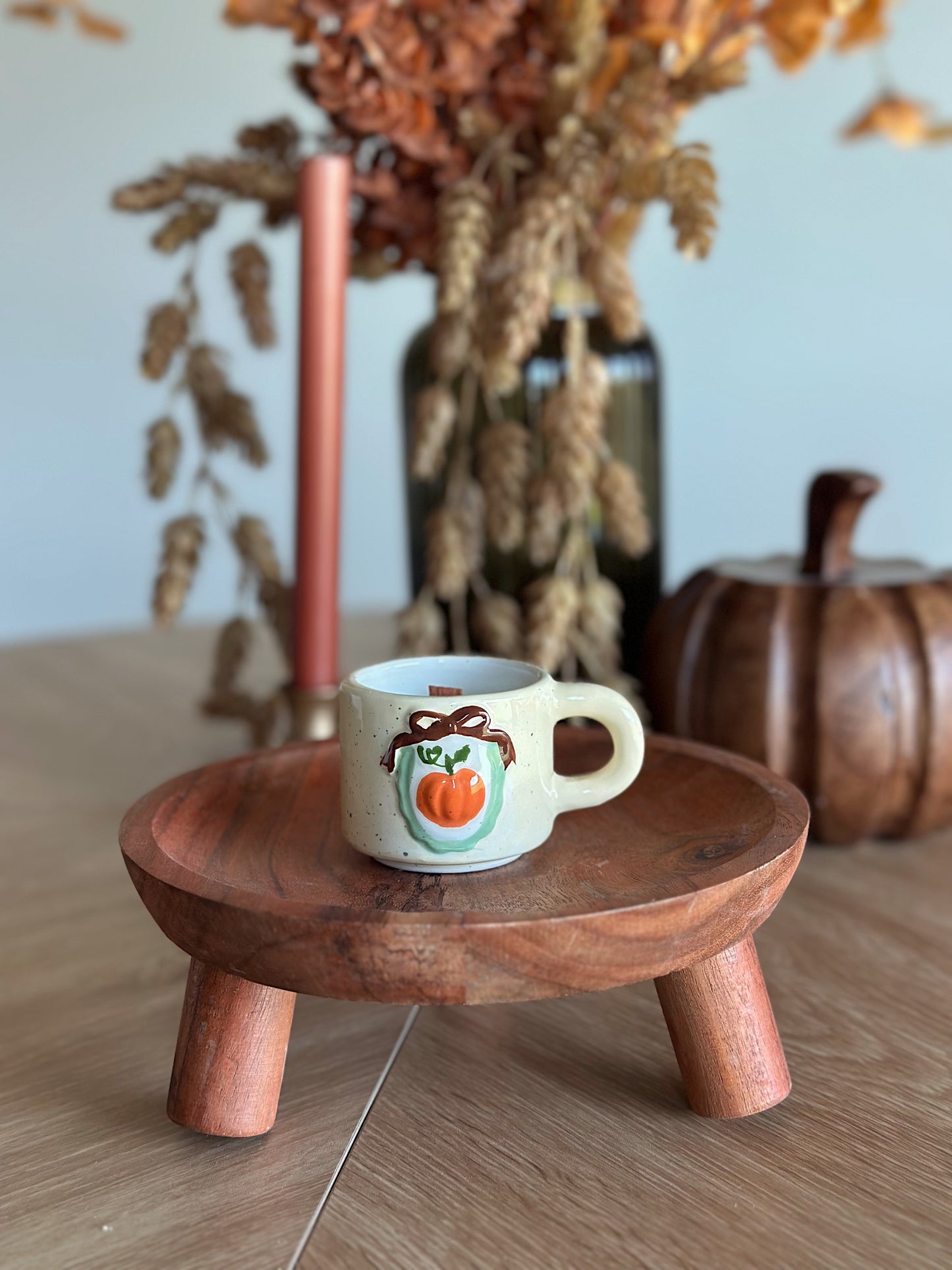 Painted Pumpkin Espresso Mug Candle