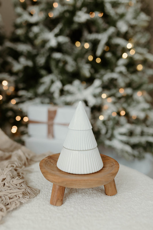 White Christmas Tree Candle