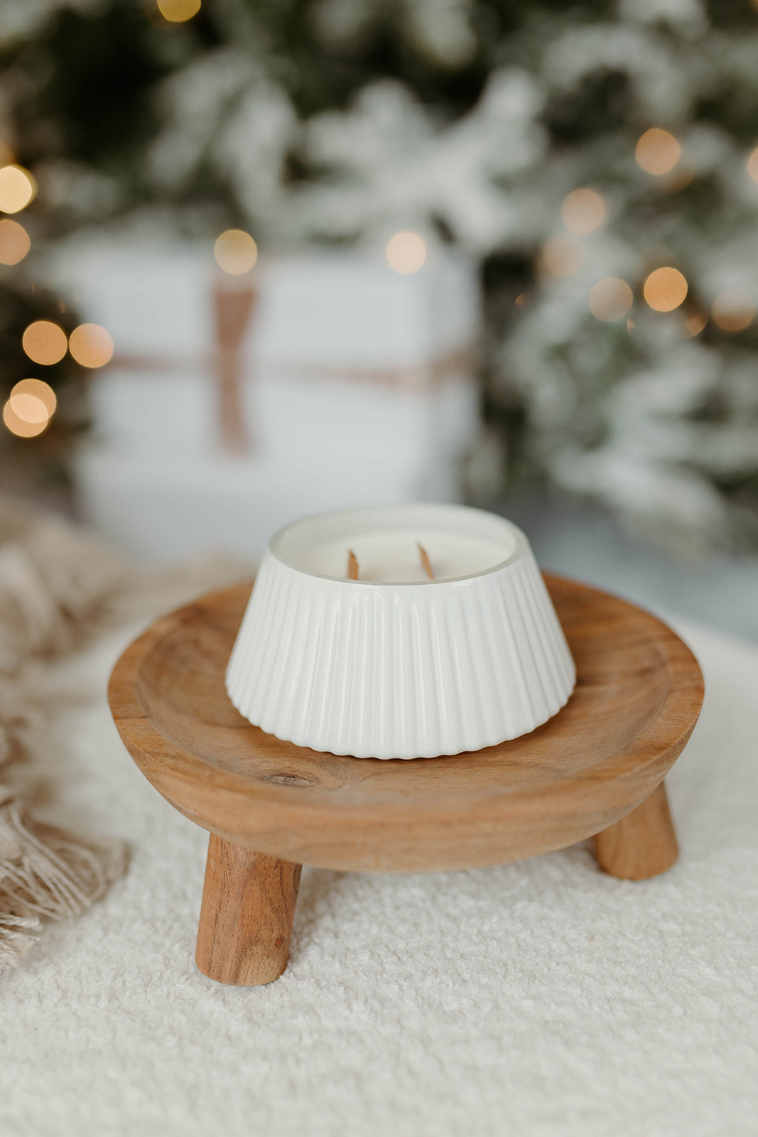 White Christmas Tree Candle