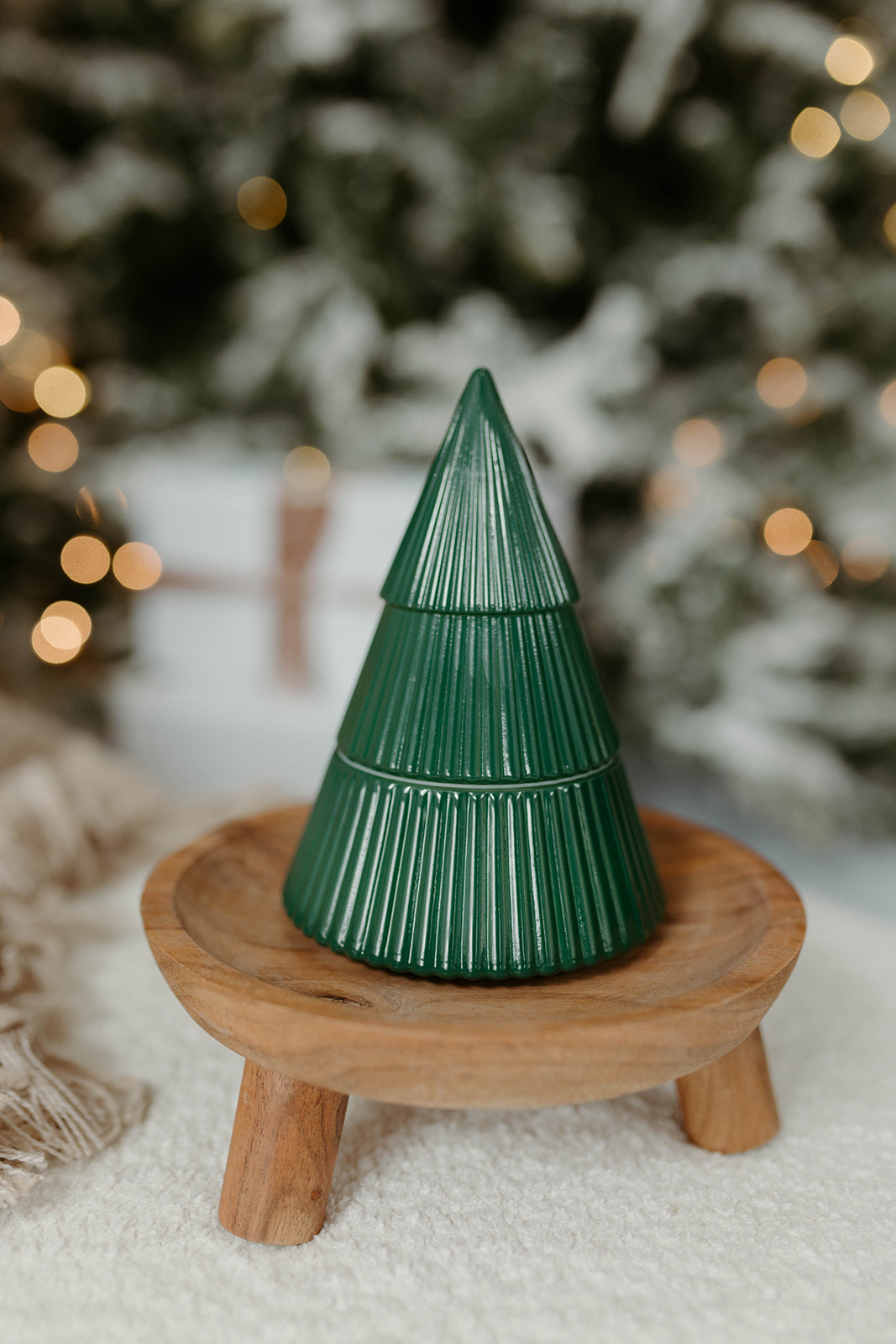 Green Christmas Tree Candle