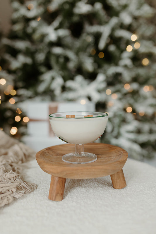 Green Christmas Tree Pedestal Dish