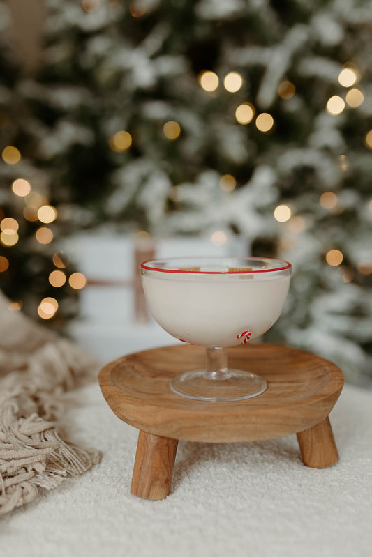 Red Candy Cane Pedestal Dish