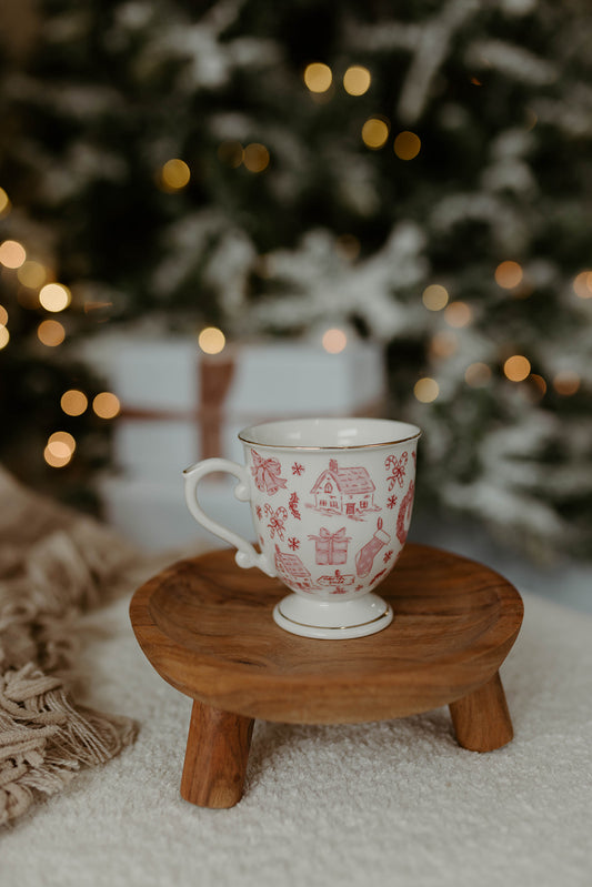 Red Vintage Christmas Mug