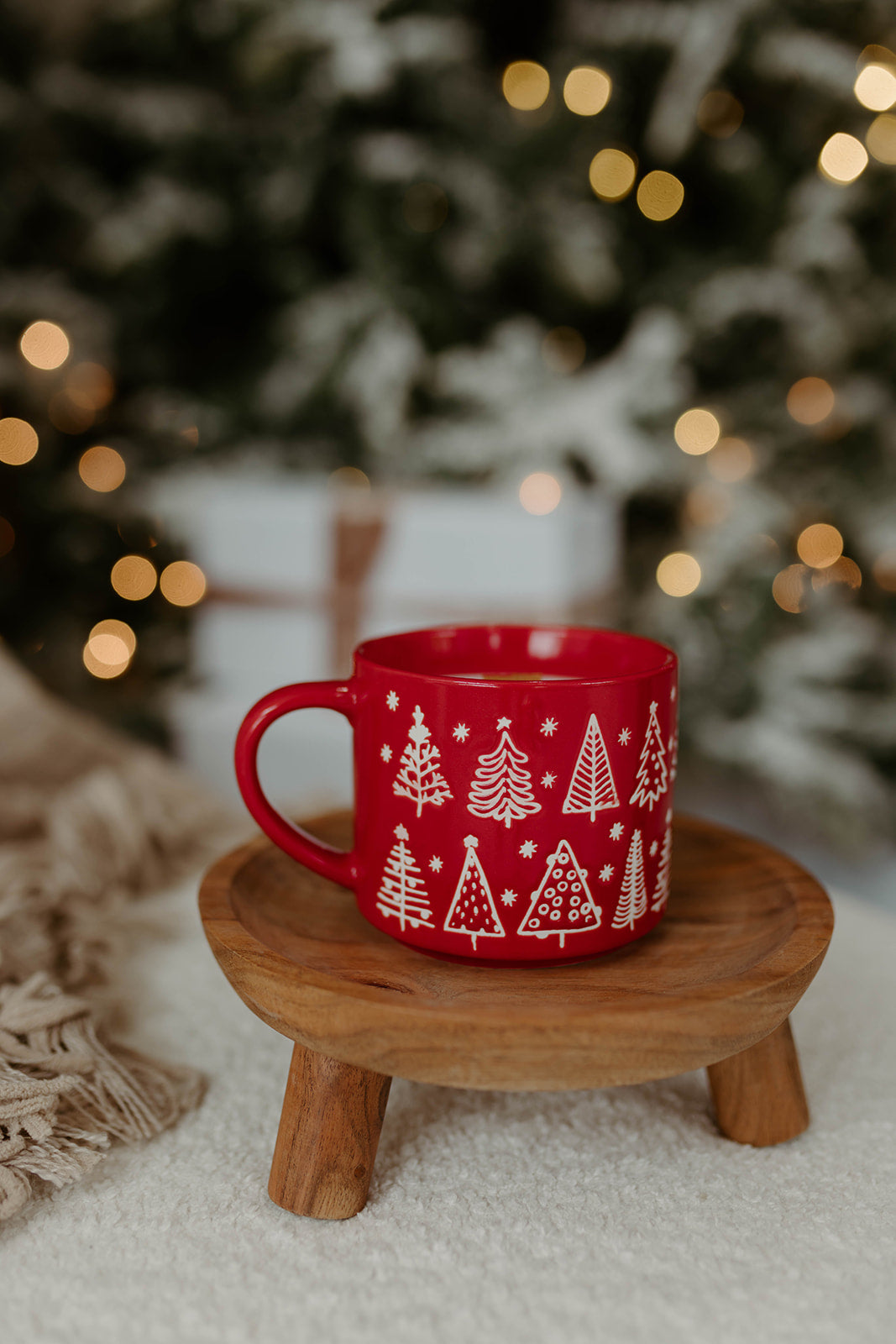 Red Christmas Tree Pattern Mug