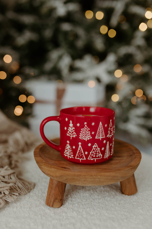 Red Christmas Tree Pattern Mug
