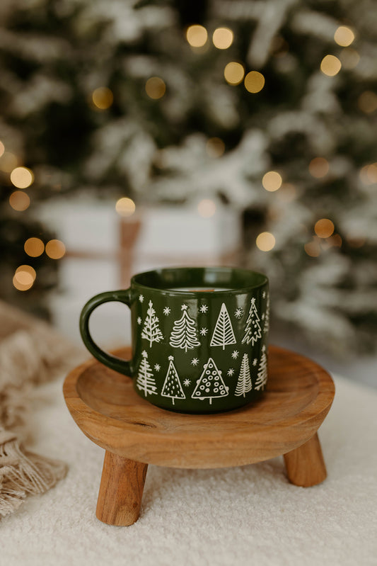 Green Christmas Tree Pattern Mug
