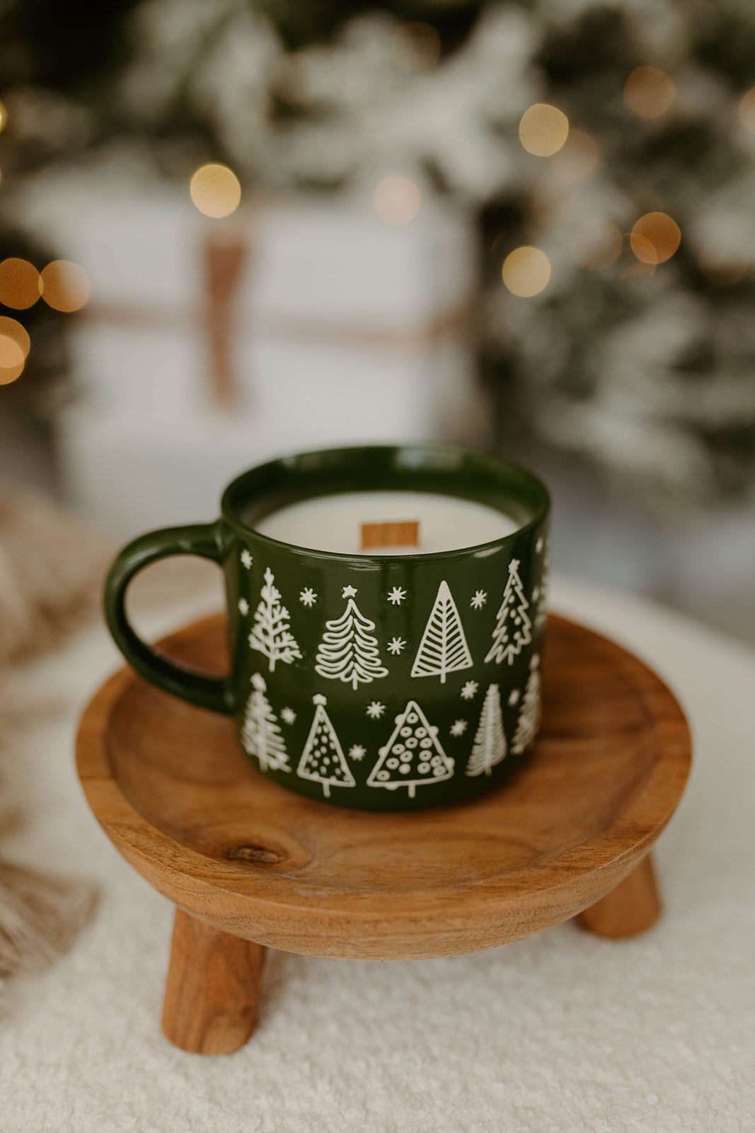 Green Christmas Tree Pattern Mug