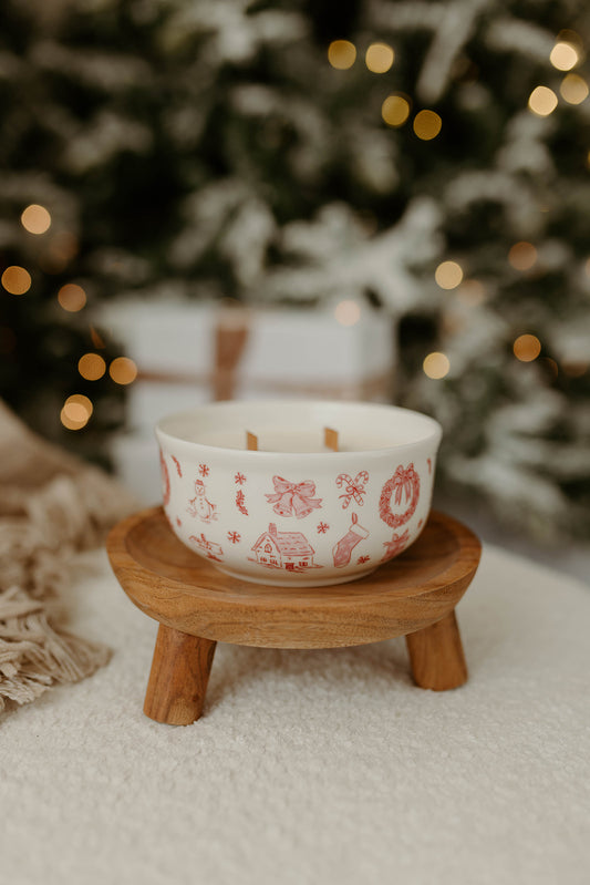 Red Vintage Christmas Small Bowl