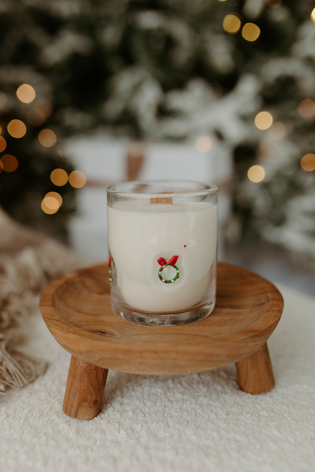 Clear Glass Wreath Candle