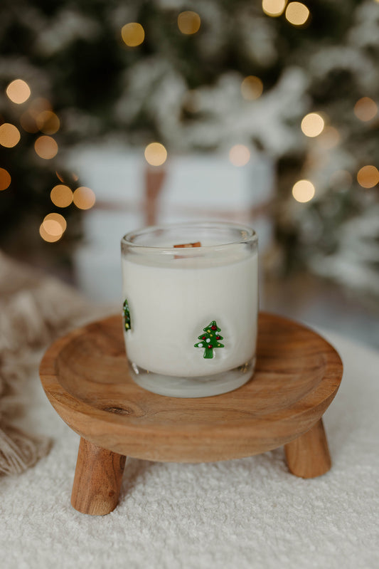 Clear Glass Christmas Tree Candle