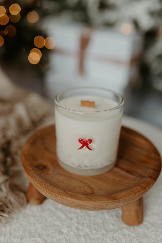 Red Bow & Frost Glass