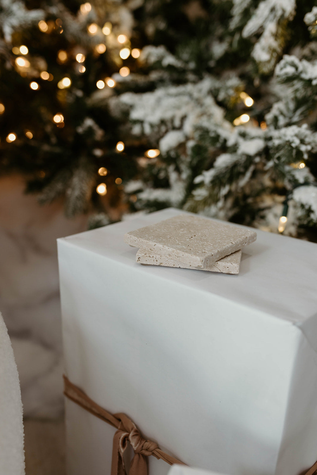 Travertine Candle Coasters