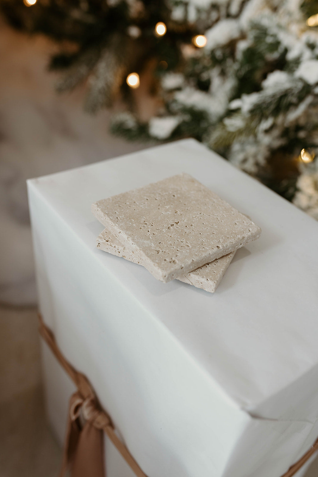 Travertine Candle Coasters