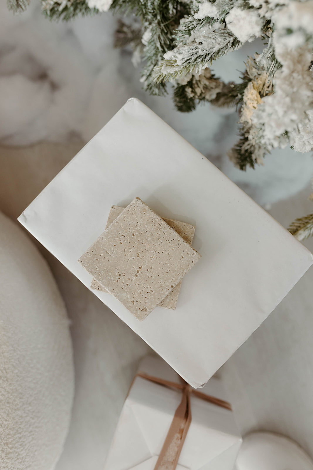 Travertine Candle Coasters