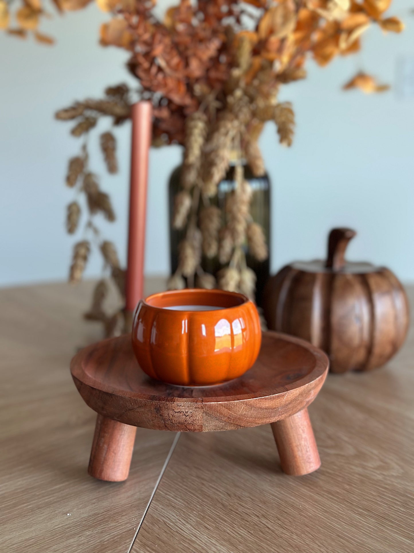 Orange Pumpkin Ramekin Candle