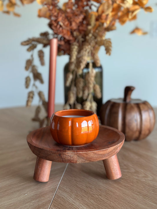 Orange Pumpkin Ramekin Candle