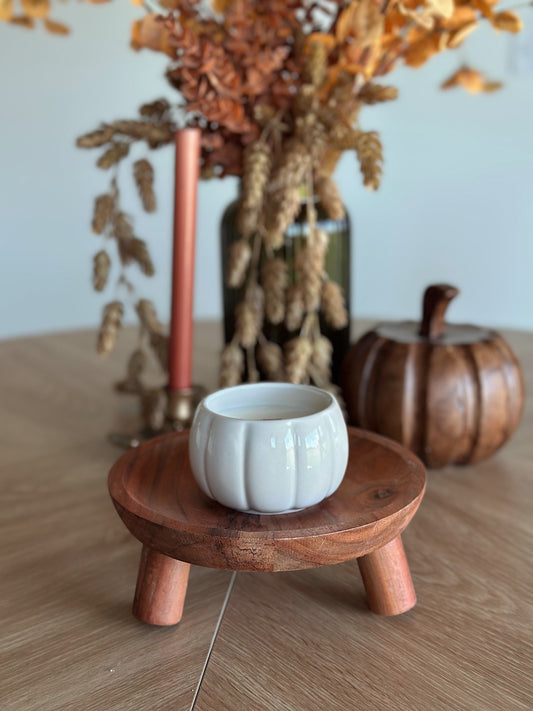 White Pumpkin Ramekin Candle