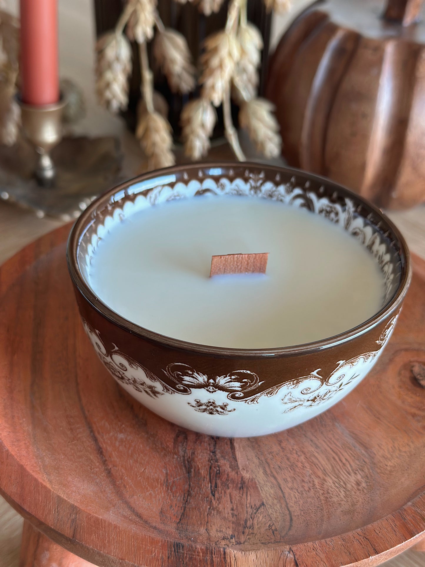 Espresso Vintage Floral Bowl