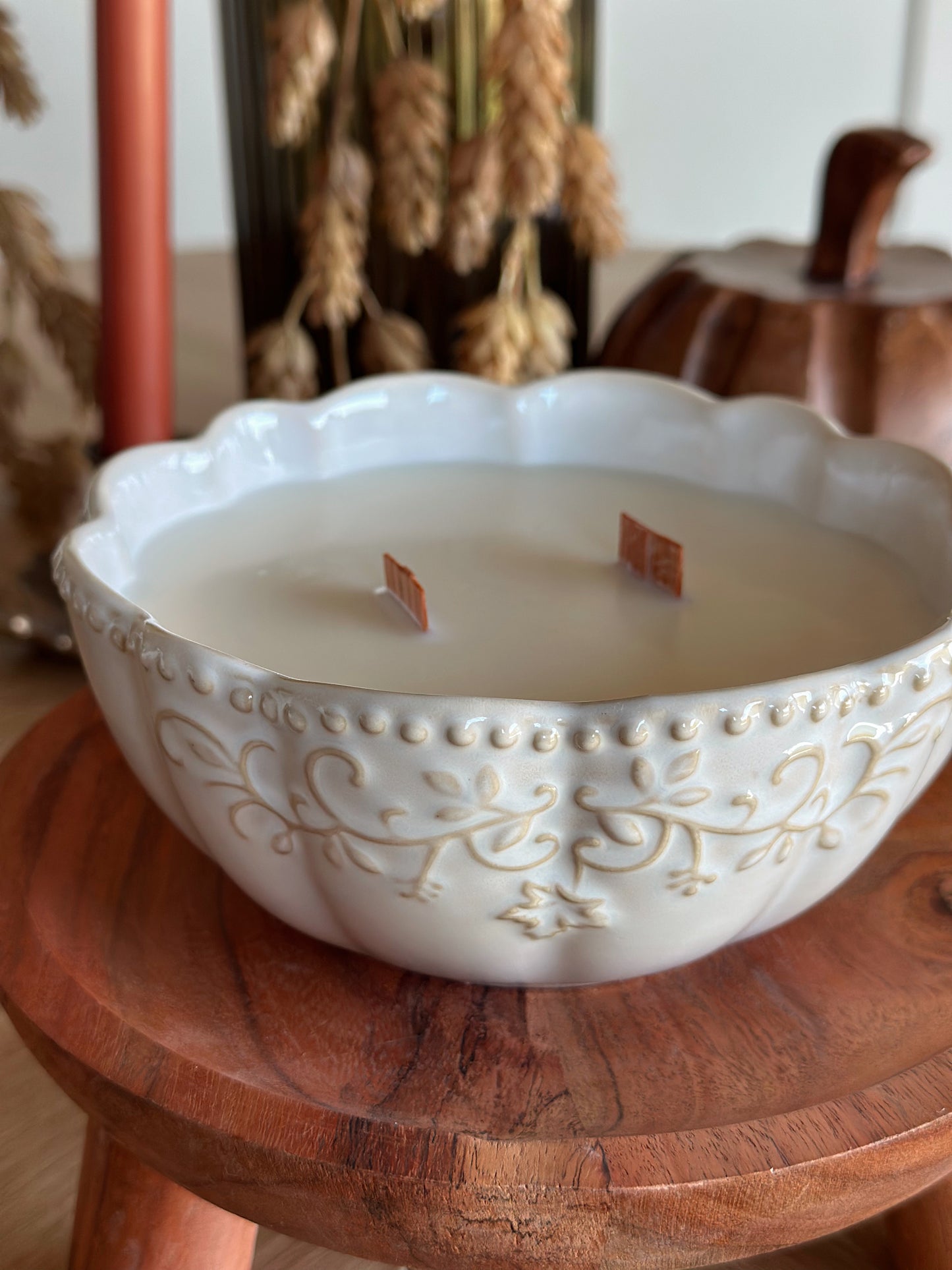 White Autumn Bowl