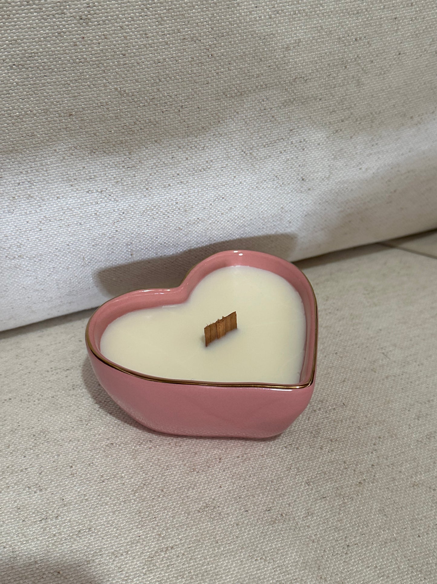 Gold Rimmed Pink Heart Dish