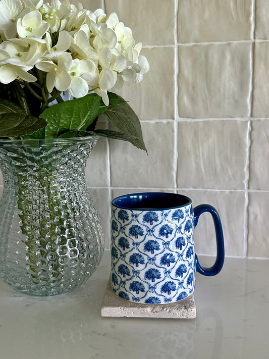 Vintage Blue Floral Mug Candle