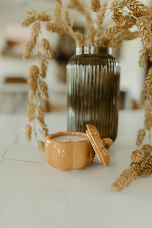 Amber Pumpkin Candle With Lid